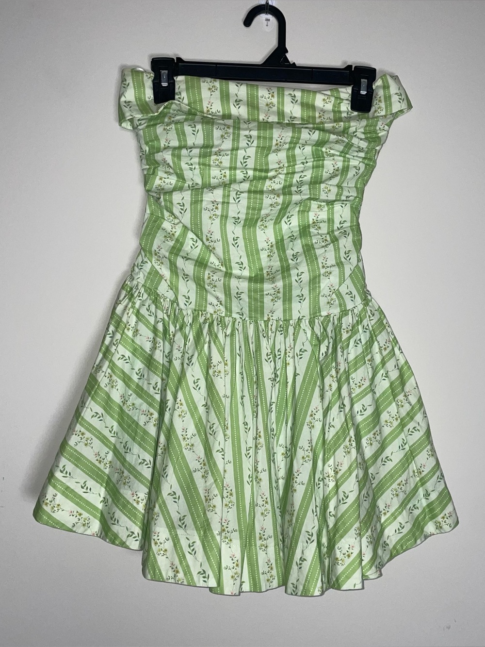 Mable S Strappless Green Floral Layered Fairycore Renfair Boho Cottagecore Rush